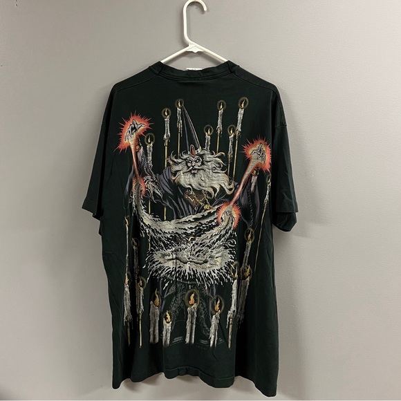 Vintage Liquid Blue Wizard AOP Graphic Tee Rare 1994 - Picture 7 of 7